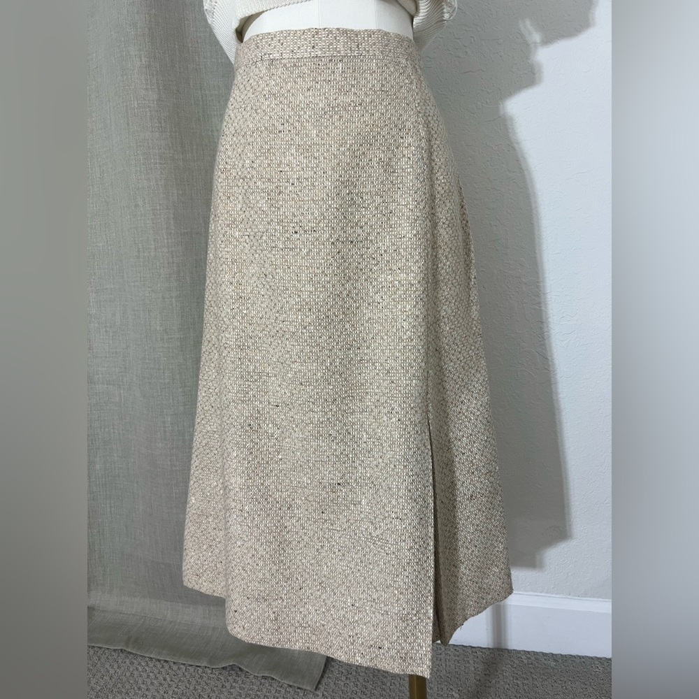 Woman’s Classic Academia Timeless Vintage Fay’s Closet Midi‎ Skirt Neutral 9/10